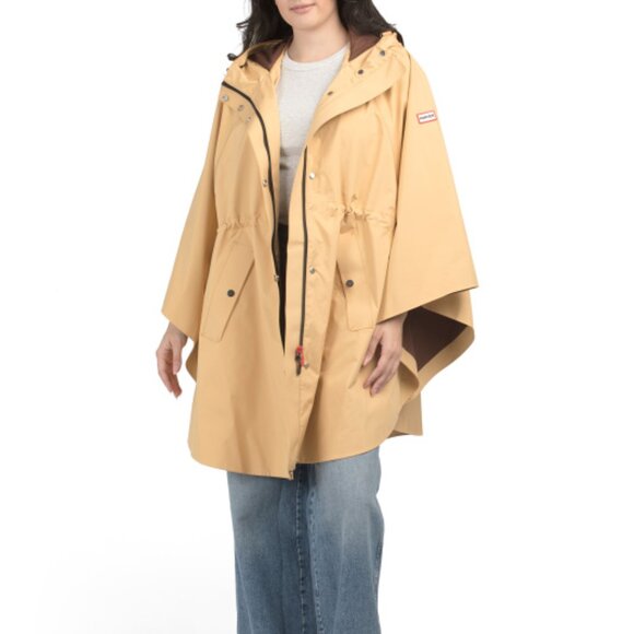 HUNTER mustard Waterproof Rain Bonded Novelty Cape
